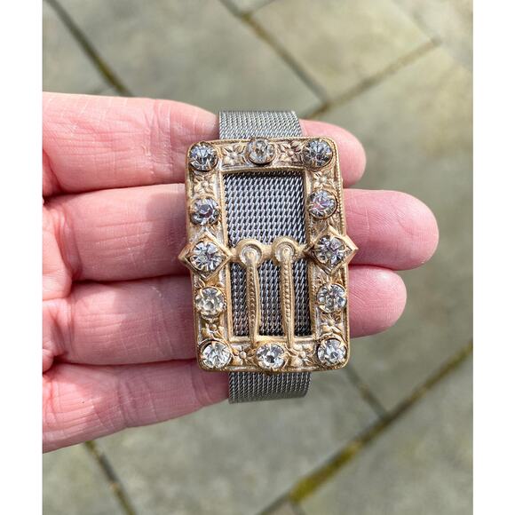 Stainless Steel Steel Band Bracelet, Vintage Charm Paste Gold Frame - Picture 8 of 9